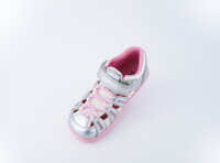 Barefoot sandals Bobux Summit Silver Metallic + Candy 