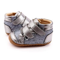 Barefoot prewalkers shoes Old Soles Glamster Pave Rich Silver / Glam Gunmetal