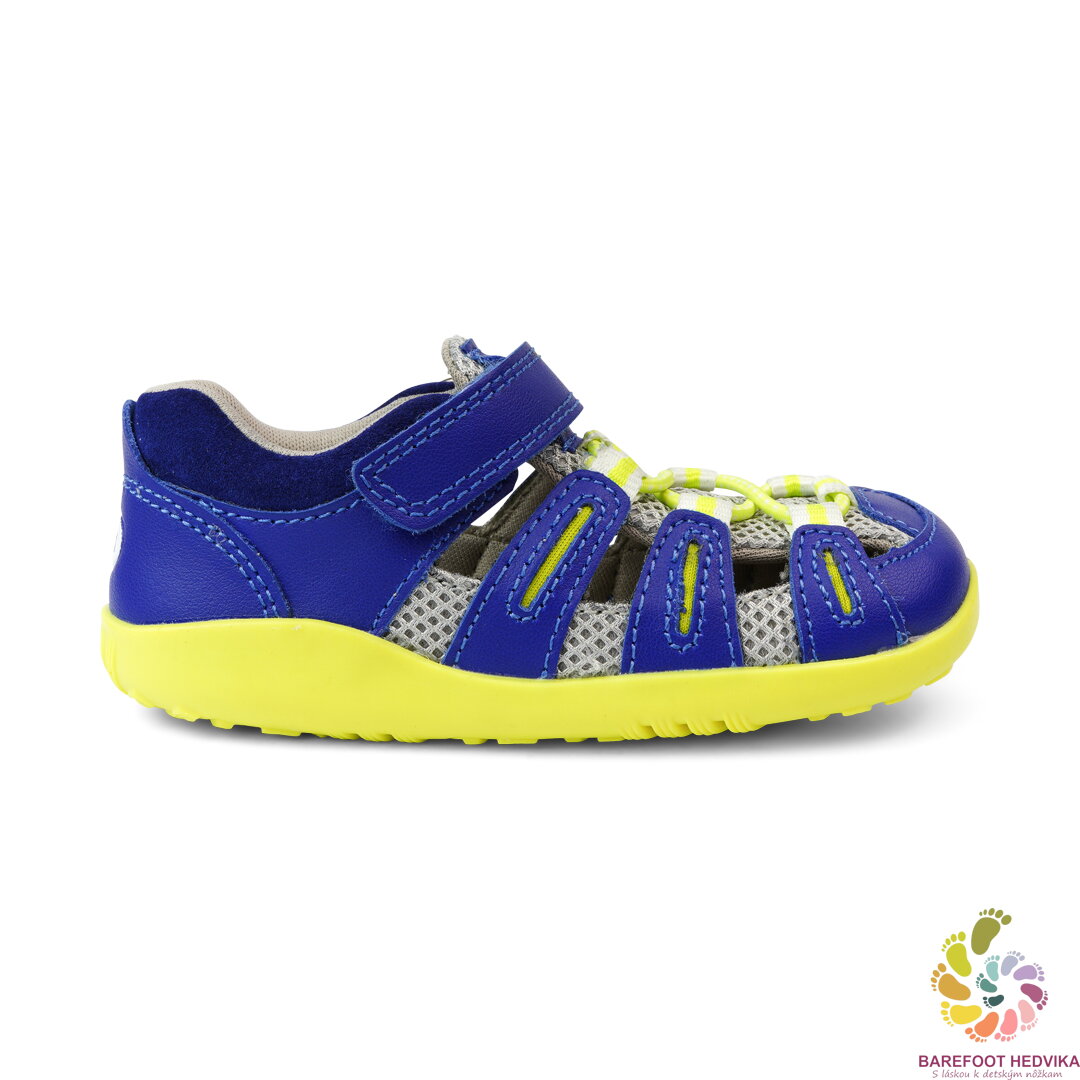 get Already Hopeful Barefoot sandals Bobux Summit Blueberry + Neon