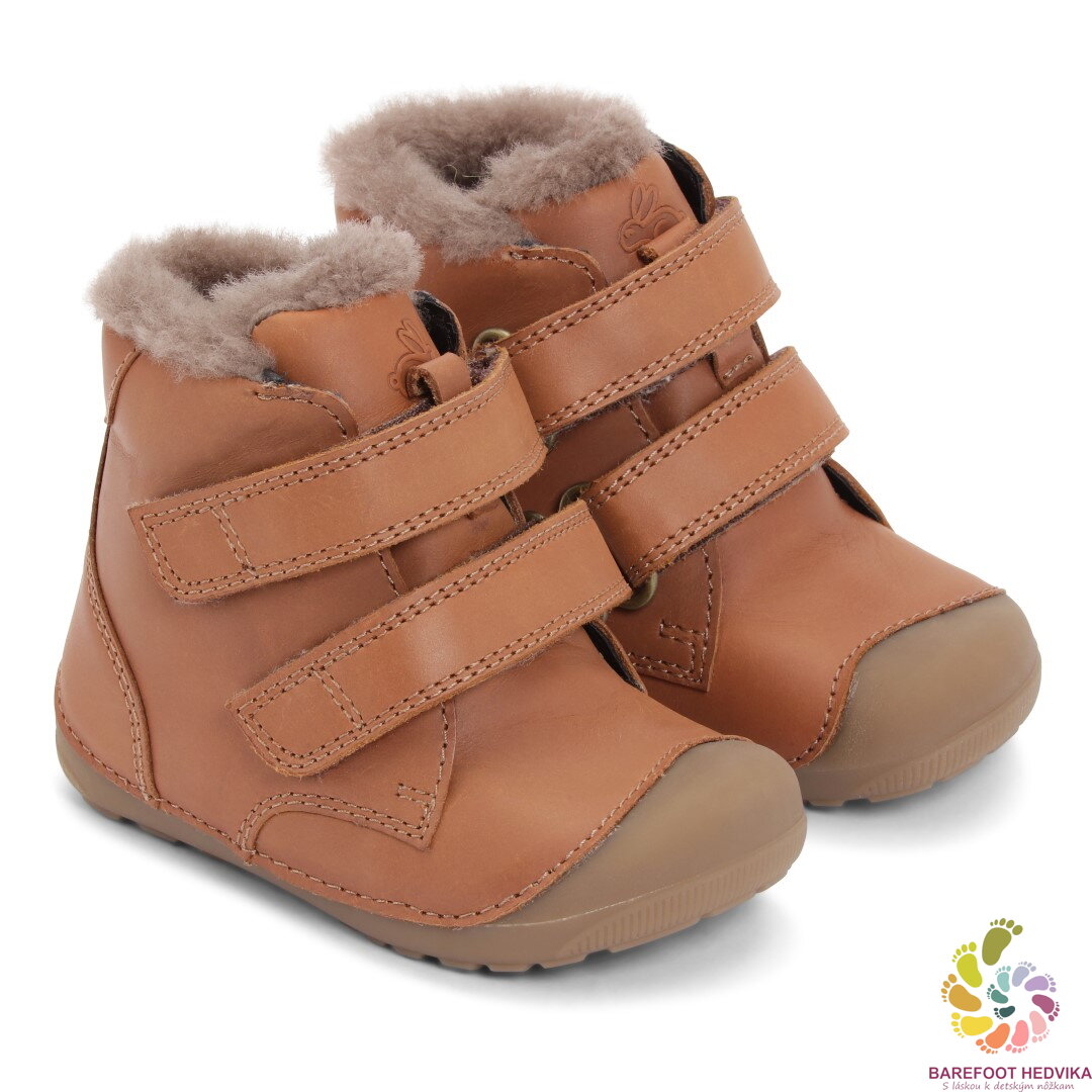 Winter prewalkers barefoot shoes Bundgaard Petit Mid Winter Cognac