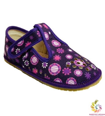 Beda slippers Violet Flower (with openings)
