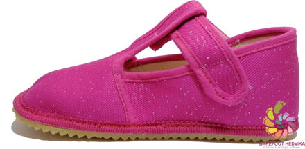 Barefoot slippers Beda Slim pink glitter 