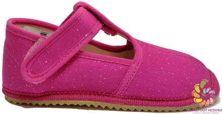 Barefoot slippers Beda Slim pink glitter 