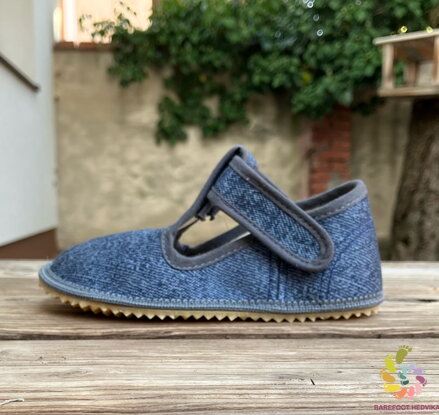 Beda papuče Grey Denim (zúžený strih)