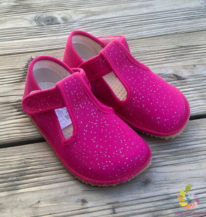 Beda papuče Pink Shine (zúžený strih)