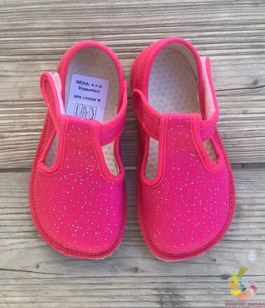 Beda papuče Pink Shine (zúžený strih)