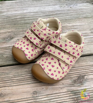 Bundgaard Petit Strap Canvas Beige Hearts