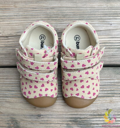 Bundgaard Petit Strap Canvas Beige Hearts