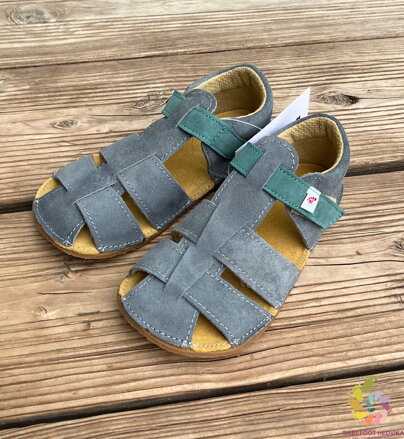 EF Barefoot sandálky Grey / Green 2025