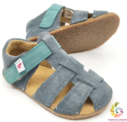 EF Barefoot sandálky Grey / Green 2025