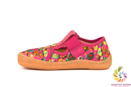 Barefoot canvas Froddo Fuchsia (hearts) T velcro