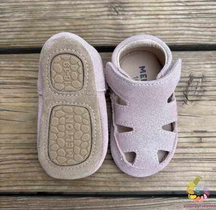 Melton all-leather slippers Rose Grey