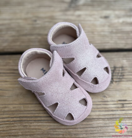 Melton all-leather slippers Rose Grey