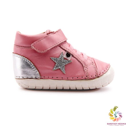 Barefoot prewalkers shoes Old Soles Champster Pave Pearlised Pink / Silver / Glam Argent