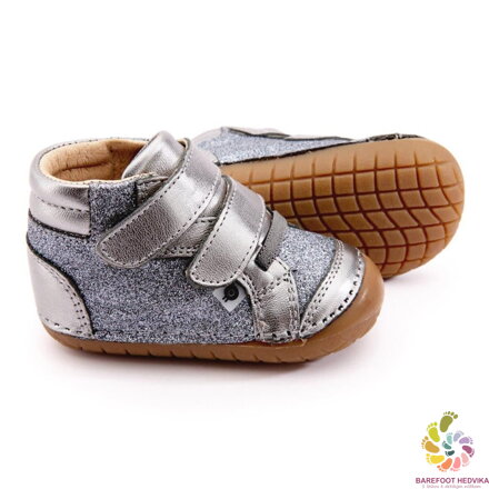 Barefoot prewalkers shoes Old Soles Glamster Pave Rich Silver / Glam Gunmetal