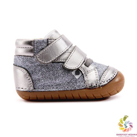 Barefoot prewalkers shoes Old Soles Glamster Pave Rich Silver / Glam Gunmetal