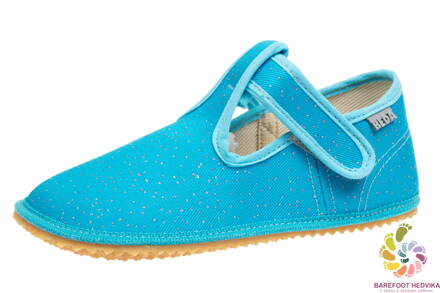 Beda papuče Turquoise Shine (zúžený strih)