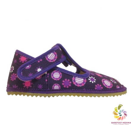 Beda slippers Violet Flower (narrower cut)