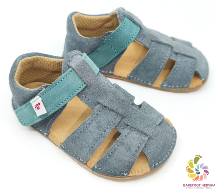 EF Barefoot sandálky Grey / Green 2025