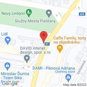 Google map: Bratislavská 110, Piešťany